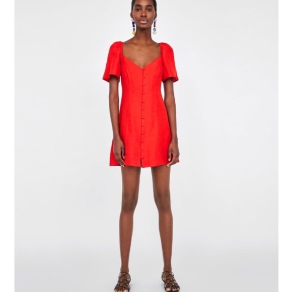 puff sleeve dress zara